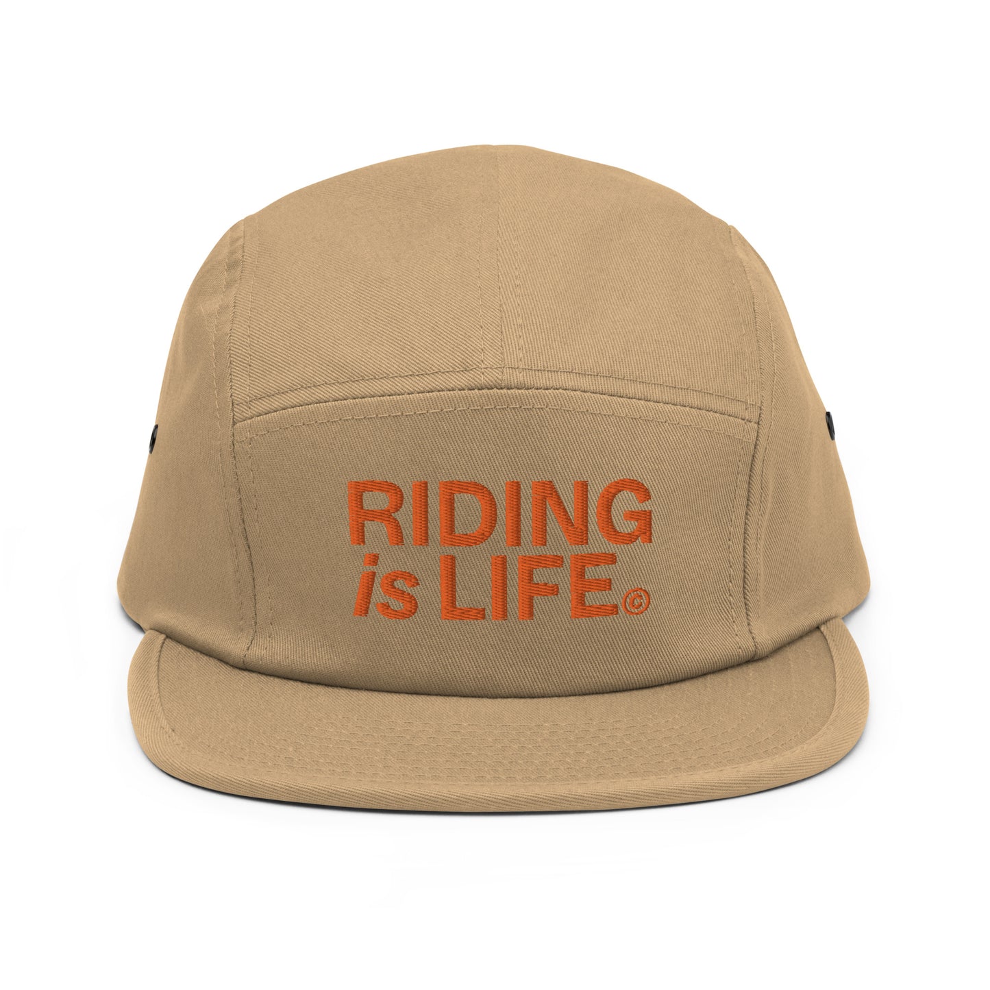 Riding is life orange embroidered hat