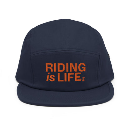 Riding is life orange embroidered hat