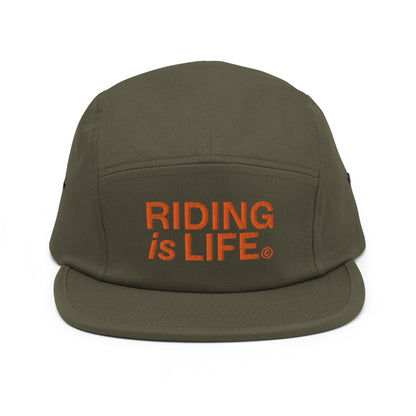 Riding is life orange embroidered hat