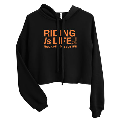 Riding is life crop hoodie (women's)