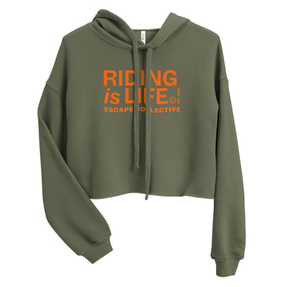 Riding is life crop hoodie (women's)