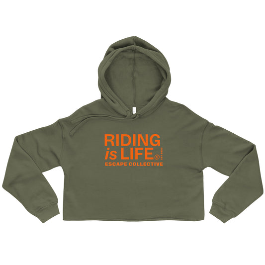 Riding is life crop hoodie (women's)