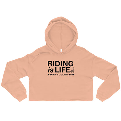 Riding is life crop hoodie (women's)