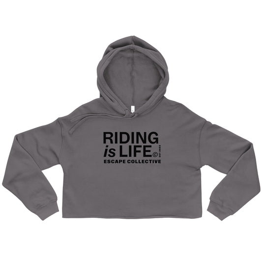 Riding is life crop hoodie (women's)